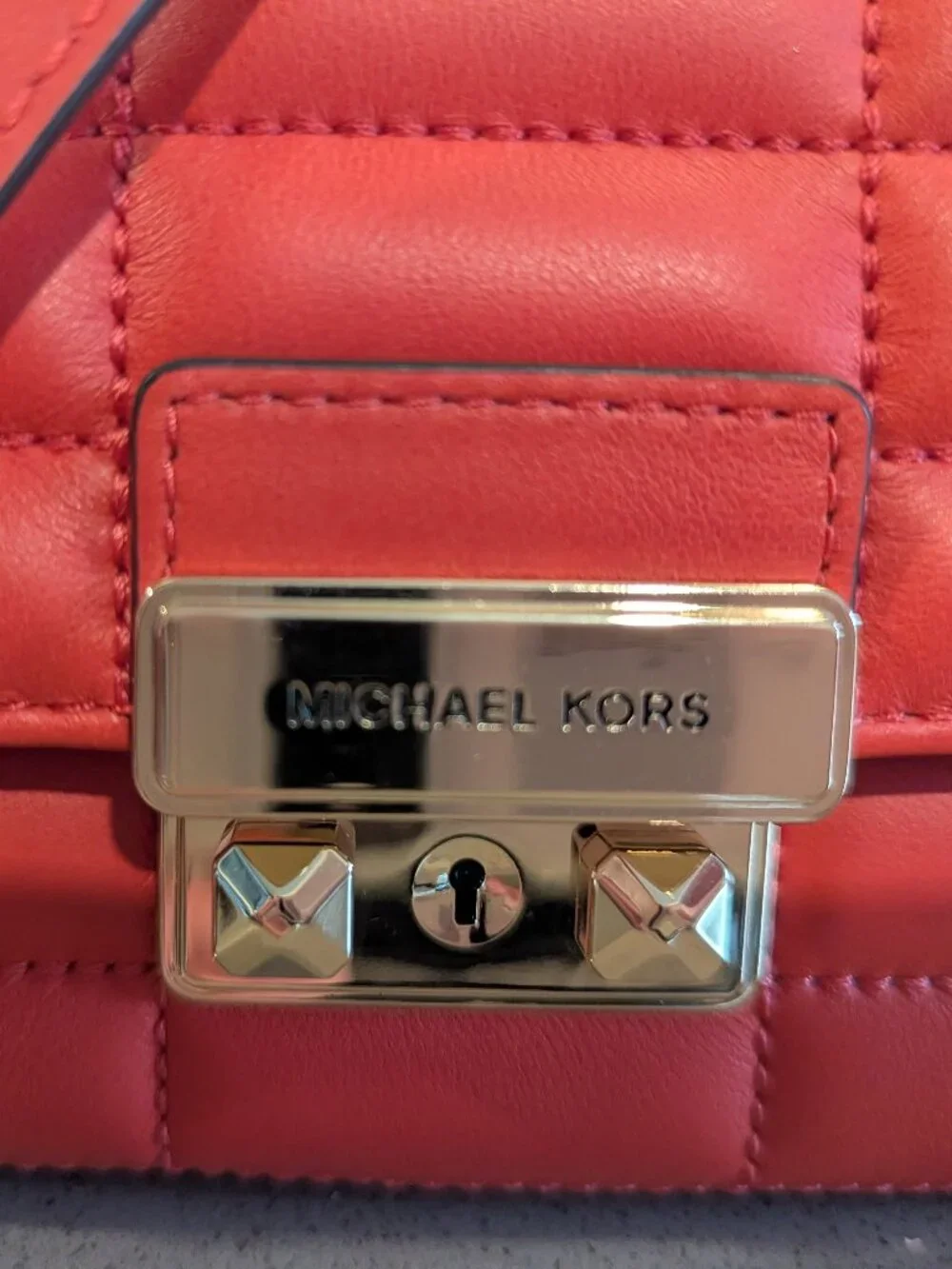 Michael Kors Tribeca Leather Convertible Crossbody Bag